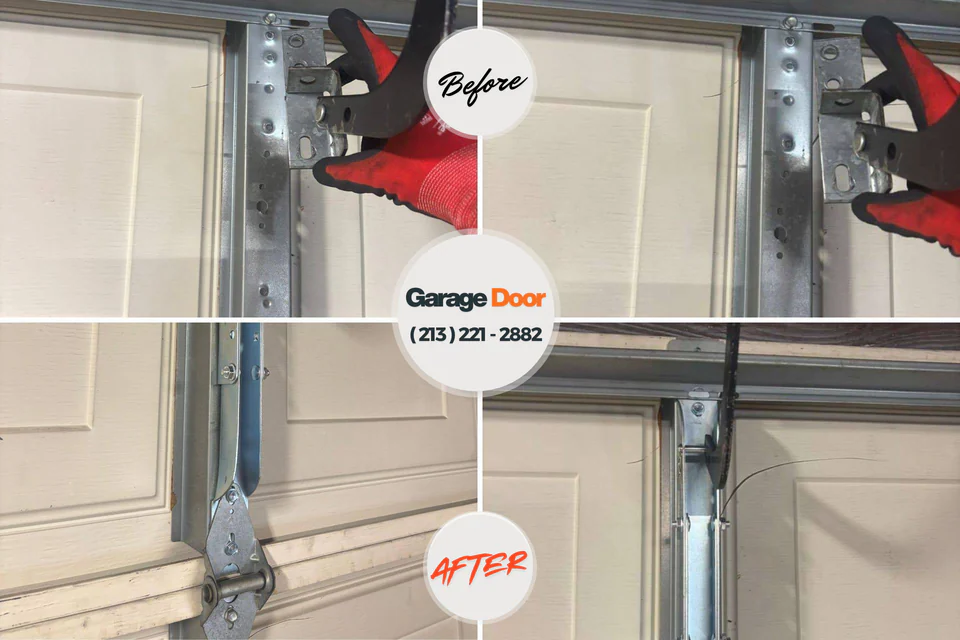 Before and after: garage door repair East Rochester, NY